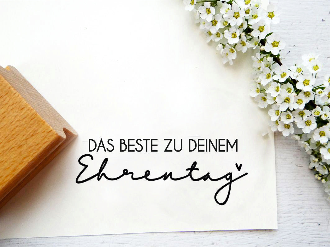 Stempeltext"Das Beste zu deinem Ehrentag" Schlüssel&Wort